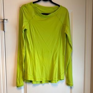 lululemon athletica Long Sleeve Active Top in Lime